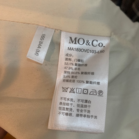 Mo&co designer long gray plaid trench coat blazer belt waist - medium - Picture 5 of 11